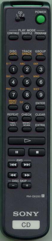 Sony Rm-Dx250 Remote Control - 1-473-801-11