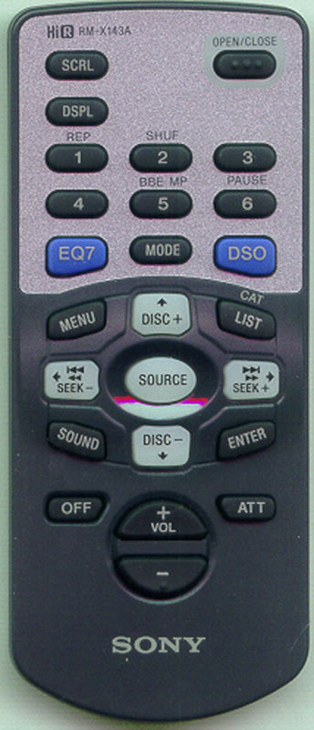 Sony Remote Control (Rm-X143A) - 1-476-546-71