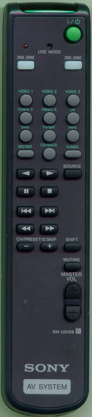 Sony Rmus106 Remote Control - 1-478-000-11