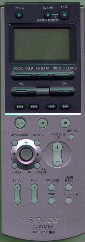 Sony Rmlj312 Remote Control - 1-478-001-11