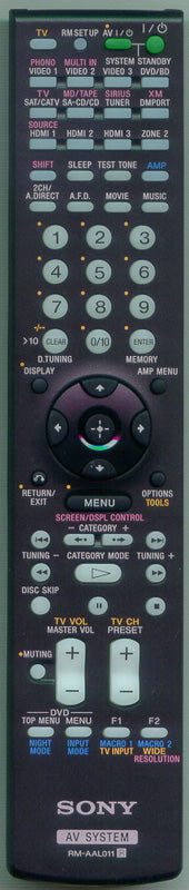 Sony Remote Control Rm-Aal01 - 1-480-201-11