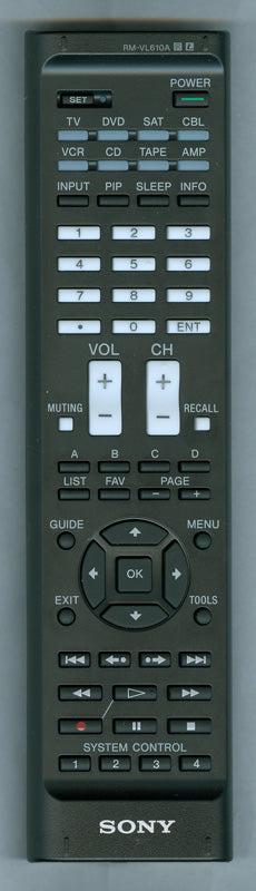 Sony Remote Control (Rm-Vl61 - 1-487-140-11