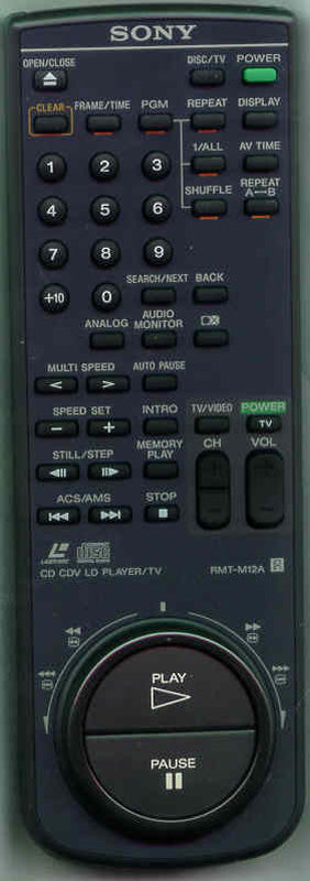 Sony Rm-Tm12A, Remote Control - 1-693-095-21