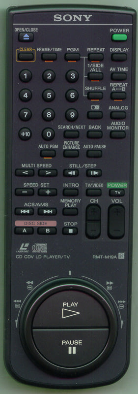 Sony Rmt-M19A Remote Control - 1-693-095-81