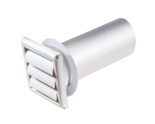 Deflecto Vent Hood With Pipe and Collar 4inch White SVHAW4