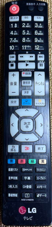 LG Remote Controller Assembly - AKB73756516