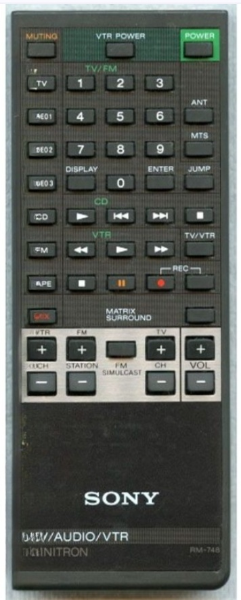 Sony Rm-748,Remote Control - 1-463-868-11
