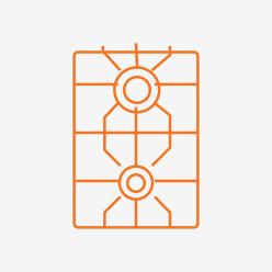 Hestan HSB365NGH2 36 Inch Sealed Burner, Single Flow - 5 Burner - Natural Gas - H2