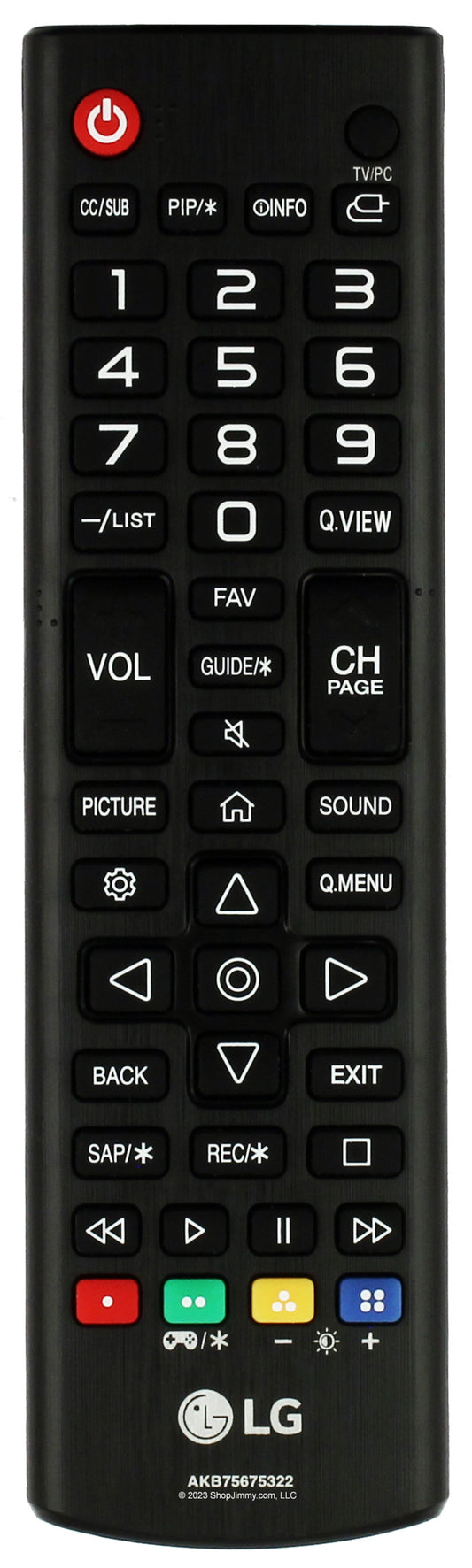 LG Remote Controller Assembly - AKB75675322