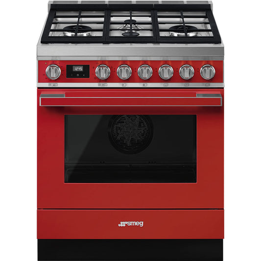 Smeg CPF30UGMR 30 Inch Freestanding Professional Dual Fuel Range