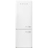 Smeg FAB38ULWH 50's Retro Design 28 Inch Freestanding Bottom Mount Refrigerator with 18 Cu. Ft. Total Capacity