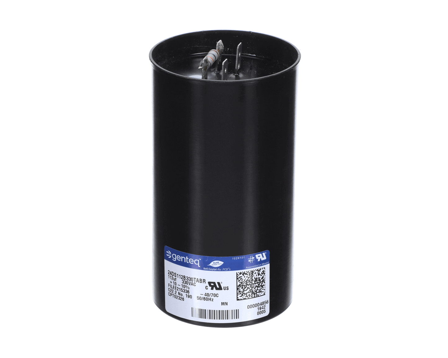 Trane Air Conditioner Capacitor, Start, 112 Mfd, 330V, Round - CPT02326