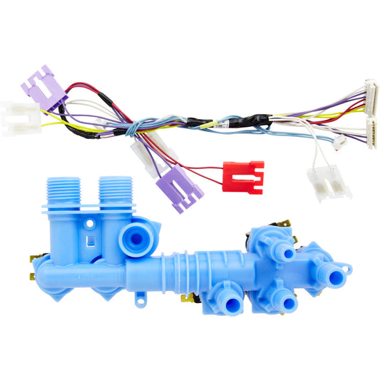 Whirlpool Part# W10128457 Water Inlet Valve w/ Wire Harness (OEM)
