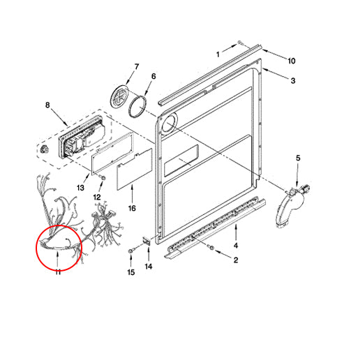 Whirlpool Dishwasher Wire Harness WPW10416592