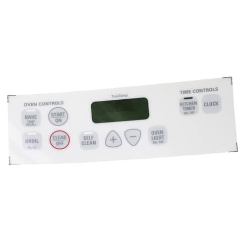 GE Part# WB27K10130 Oven Controls Button Overlay (OEM) White