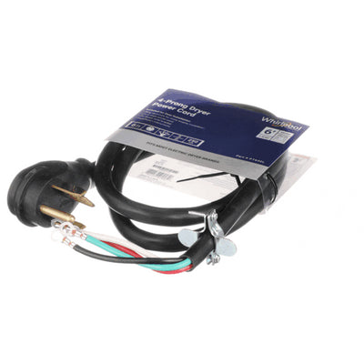 Whirlpool Part# PT600L Power Cord (OEM) Black