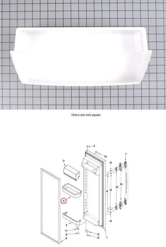 Whirlpool Refrigerator Door Shelf/Bin WP2187172