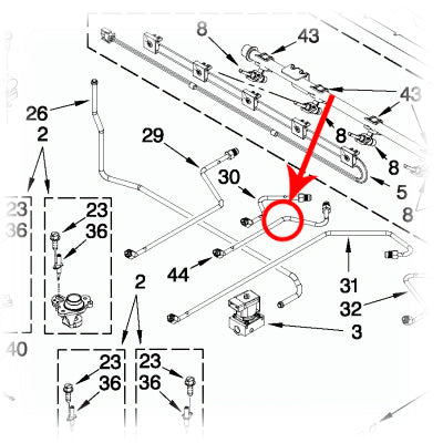 Whirlpool Part# W10323465 Gas Tubing (OEM)