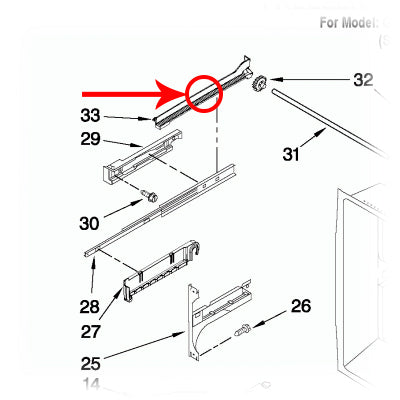 Whirlpool Part# W10516605 Rail (OEM)