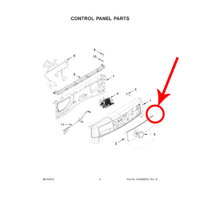 Whirlpool Part# W10640002 Control Panel (OEM)