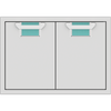 Hestan AEAD30TQ 30 Inch Double Access Doors with Commercial-Grade Handles, Heavy-Duty Storage Enclosure - Turquoise