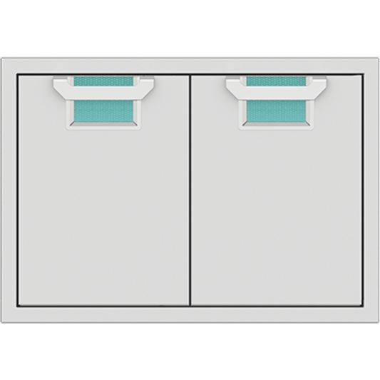 Hestan AEAD30TQ 30 Inch Double Access Doors with Commercial-Grade Handles, Heavy-Duty Storage Enclosure - Turquoise