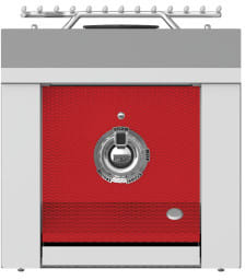 Hestan AEB121LPRD 12 Inch Built-In Single Side Burner with Stainless Steel Cover and LED-Illuminated Control Panel - Red