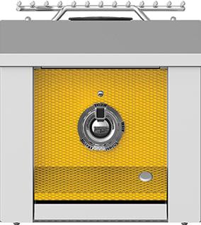 Hestan AEB121LPYW 12 Inch Built-In Single Side Burner with Stainless Steel Cover and LED-Illuminated Control Panel - Yellow