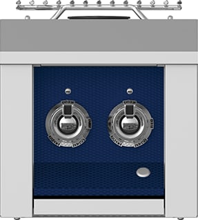 Hestan AEB122LPDB 12 Inch Built-In Double Side Burner with Stainless Steel Cover and LED-Illuminated Control Panel - Dark Blue