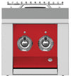 Hestan AEB122LPRD 12 Inch Built-In Double Side Burner with Stainless Steel Cover and LED-Illuminated Control Panel - Red