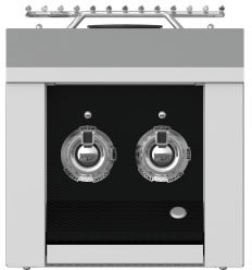 Hestan AEB122NGBK 12 Inch Built-In Double Side Burner with LED-Illuminated Control Panel - Black