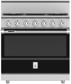 Hestan KRD365NGBK 36 Inch Duel Fuel Range with 5 Burners - NG - Black