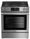 Blomberg 7732187918 30 Inch Slide-in Gas Range with 4 Sealed Burners, 5.7 cu. ft. European Convection Oven, 18,000 BTU-675 BTU Burner - Bgr30420Ss