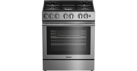 Blomberg 7732187947 30-Inch Dual Fuel Slide-In Range - Stainless Steel Gas Cooktop with Electric Convection Oven BDF30522SS