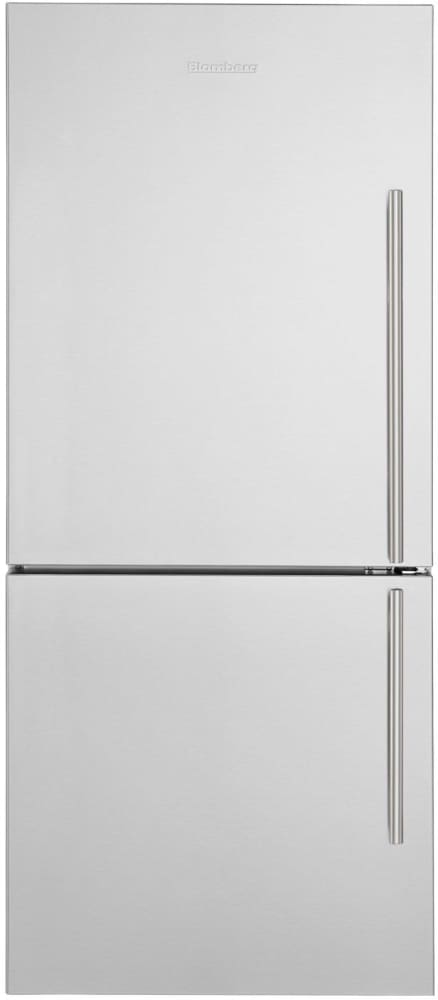 Blomberg 7289745584 30 Inch Bottom-Freezer Refrigerator with Dual Evaporators, Antibacterial Interior, Fast Freeze, Wine Rack, 2 Glass Shelves - BRFB1822SSLN