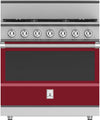 Hestan KRDS365NGBG 36 Inch Smart Gas Dual Fuel Range with 5 Burners - NG - Burgundy