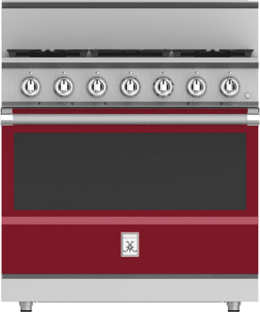 Hestan KRDS365NGBG 36 Inch Smart Gas Dual Fuel Range with 5 Burners - NG - Burgundy