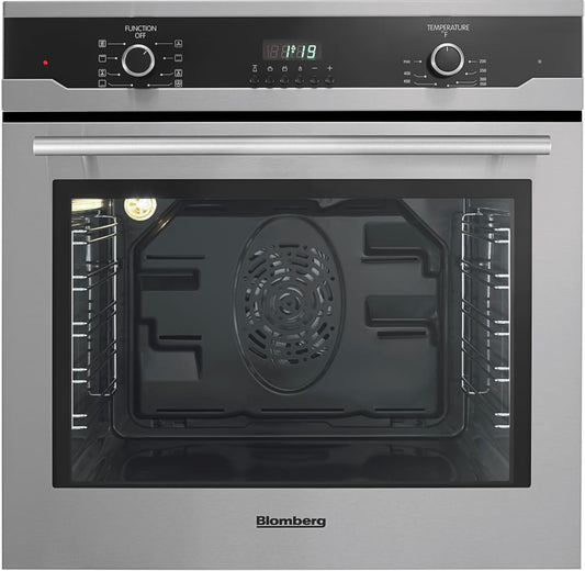 Blomberg 7732186201 23 1/2 Inch Single Electric Wall Oven with 2.3 cu. ft. True European Convection Oven - Bwos24102Ss