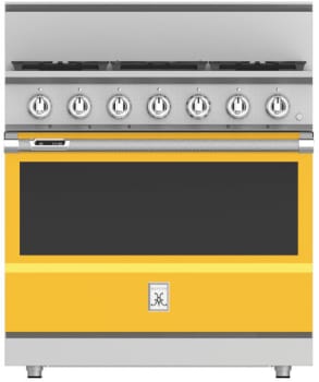 Hestan KRD365LPYW 36 Inch Duel Fuel Range with 5 Burners - LP - Yellow