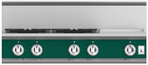 Hestan KRT364GDLPGR 36 Inch Gas Rangetop with 4 Sealed Burners and Griddle - Green