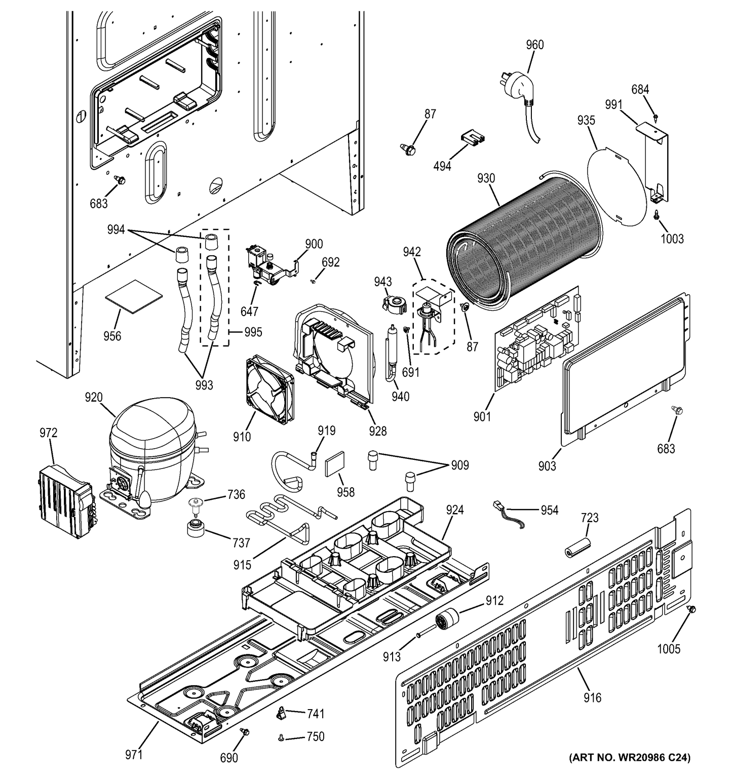 GE Refrigerator and Freezer Inverter WR55X23123