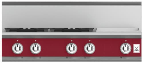 Hestan KRT364GDNGBG 36 Inch Gas Rangetop with 4 Sealed Burners and Griddle - Burgundy
