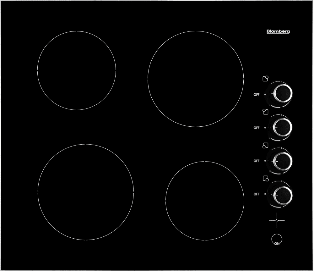 Blomberg 7735687902 24 Inch Electric Cooktop with 4 Elements, Glass Ceramic Surface, Vitroceramic Cooking Zone - Cte24402