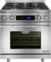 Dacor DR30DI/NG 30 Inch Pro-Style Slide-in Dual-Fuel Range with 4 Sealed/Simmer Burners