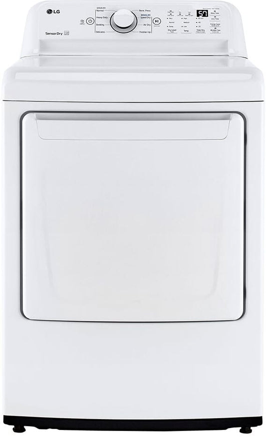 LG DLE7000W 27 Inch Electric Dryer with 7.3 Cu. Ft. Capacity, 8 Dryer Programs, Sensor Dry, Speed Dry, Wrinkle Care Option, FlowSenseâ„¢ Duct Clogging, and Energy Star Certified