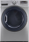 LG DLEX3570V 27 Inch Electric Dryer with TrueSteamâ„¢, FlowSenseâ„¢, SmartDiagnosisâ„¢, LoDecibelâ„¢ Quiet Operation, Speed Dry Cycle, Wrinkle Care, Sensor Dry, 7.4 cu. ft. Capacity, 10 Drying Programs and Towel Dry Program: Graphite Steel