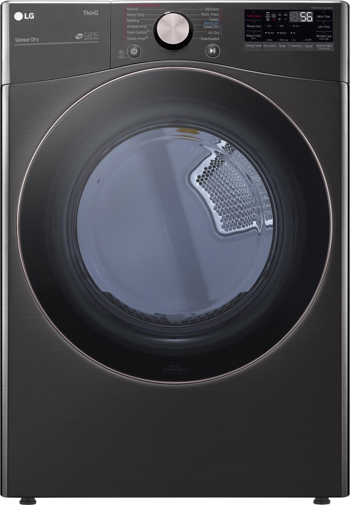 LG DLGX4001B 27 Inch Gas Smart Dryer with 7.4 Cu. Ft. Capacity, 12 Dryer Programs, Sensor Dry, Steam, Wrinkle Care, Dial-A-Cycleâ„¢, SteamSanitaryâ„¢ and Energy Star Certified: Black Steel