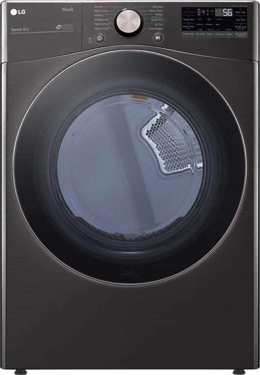 LG DLGX4001B 27 Inch Gas Smart Dryer with 7.4 Cu. Ft. Capacity, 12 Dryer Programs, Sensor Dry, Steam, Wrinkle Care, Dial-A-Cycleâ„¢, SteamSanitaryâ„¢ and Energy Star Certified: Black Steel