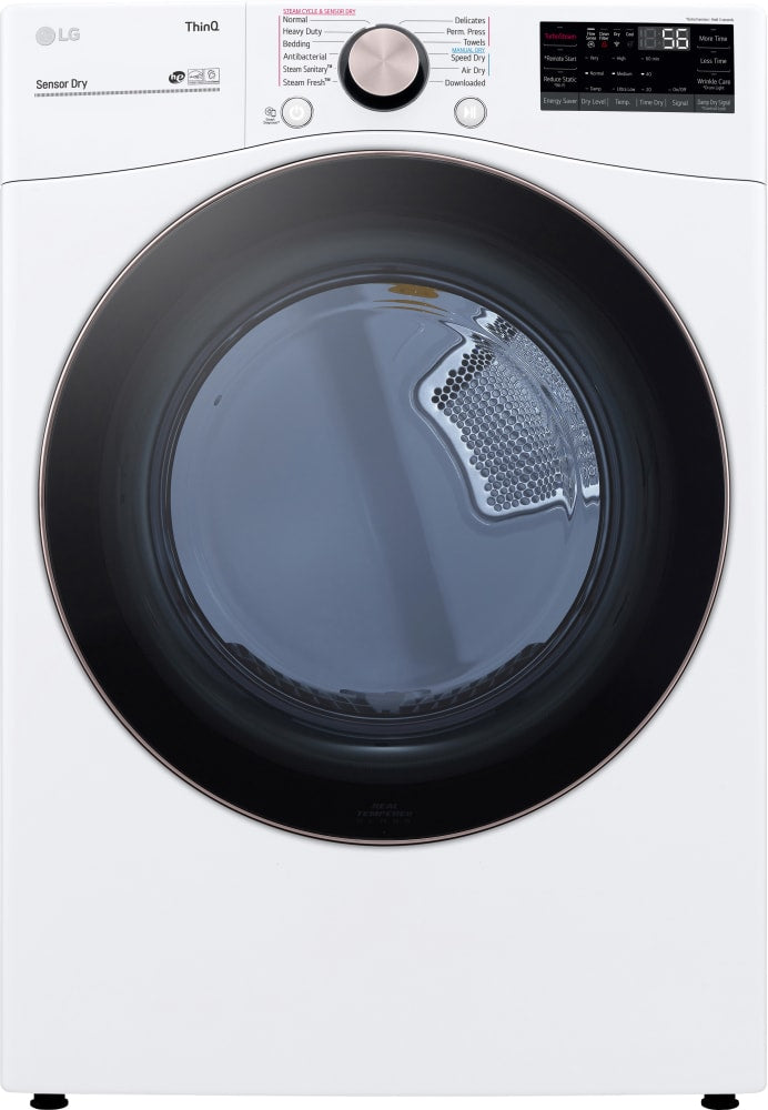 LG DLEX4000W 27 Inch Electric Smart Dryer with 7.4 Cu. Ft. Capacity, 12 Dryer Programs, Sensor Dry, Wrinkle Care, LoDecibelâ„¢, FlowSenseâ„¢, TurboSteamâ„¢, and Energy Star Certified: White