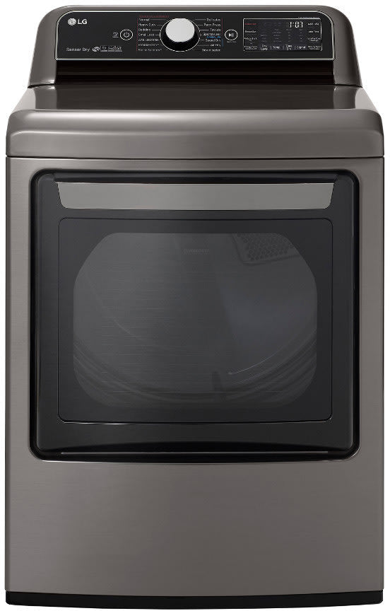 LG DLEX7800VE 27 Inch Electric Smart Dryer with 7.3 Cu. Ft. Capacity, TurboSteamâ„¢ Technology, EasyLoadâ„¢ Door, SmartDiagnosisâ„¢, 14 Dry Cycles, Sensor Dry, Steam Options, Wrinkle Care, Reduce Static, and ENERGY STARÂ® Certified: Graphite Steel
